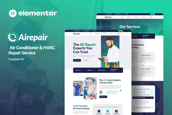Airepair - Kit de Template Kit Elementor para serviços de reparo de ar condicionado