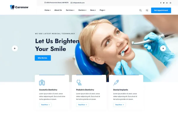 Carenow - Template para medicina e odontologia