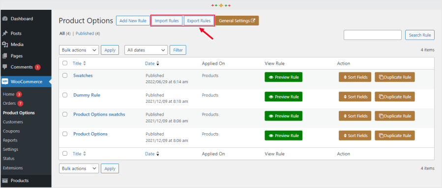 Plugin de opções de produtos extras do WooCommerce