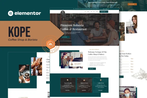Kope - Template Kit de café, cafeteria, bar e padaria