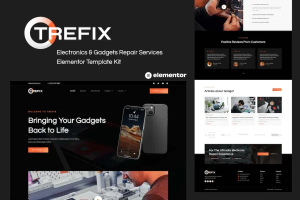 Trefix - Modelo para serviços de reparo de eletrônicos e gadgets e assistência técnica.