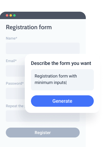 Gerando um formulário de registro usando o JetFormBuilder AI