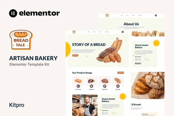 Baketale - Template Kit Elementor de padaria artesanal