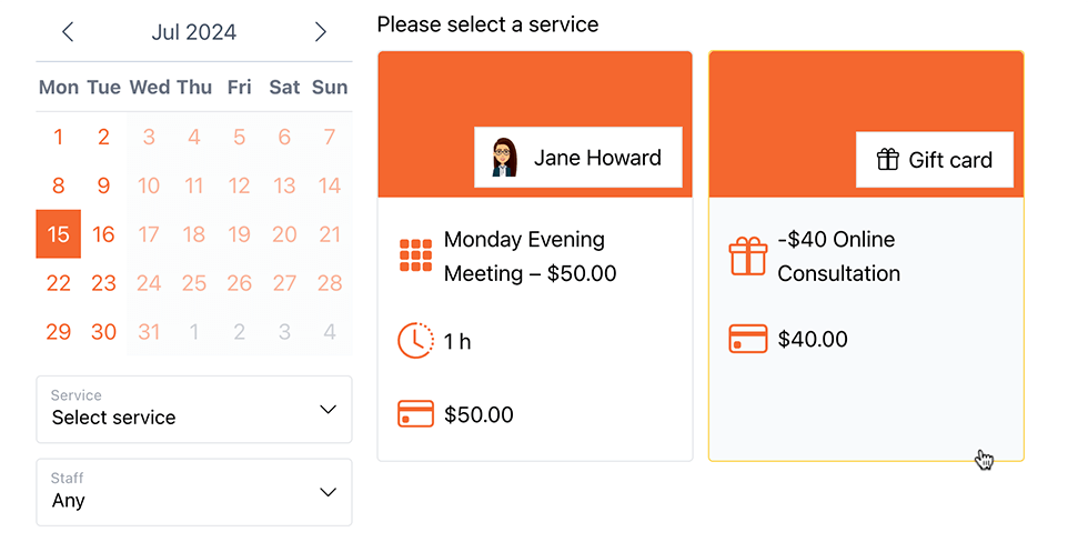 Offer gift cards in Bookly Ofereça cartões-presente no Bookly