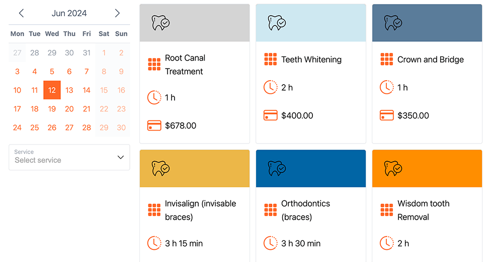 Unlimited number of Bookly booking forms on your site Número ilimitado de formulários de reserva Bookly em seu site
