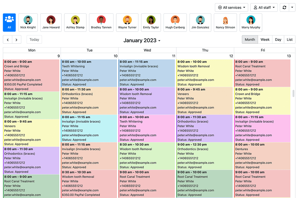 User-friendly admin panel in Bookly Painel de administração amigável no Bookly