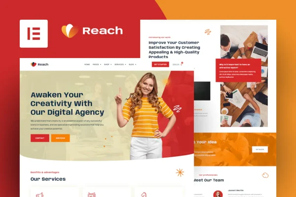 Reach - Agência de Marketing Digital e Template Kit Criativos Elementor