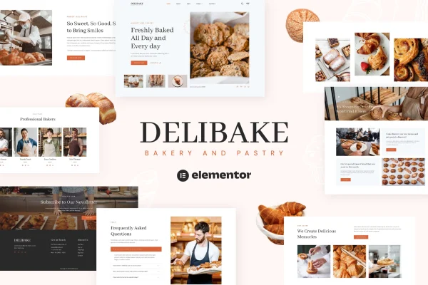 Delibake - Template Kit Elementor de padaria e pastelaria