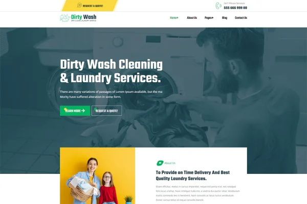 DirtyWash - Modelo para serviço de lavagem a seco e lavanderia