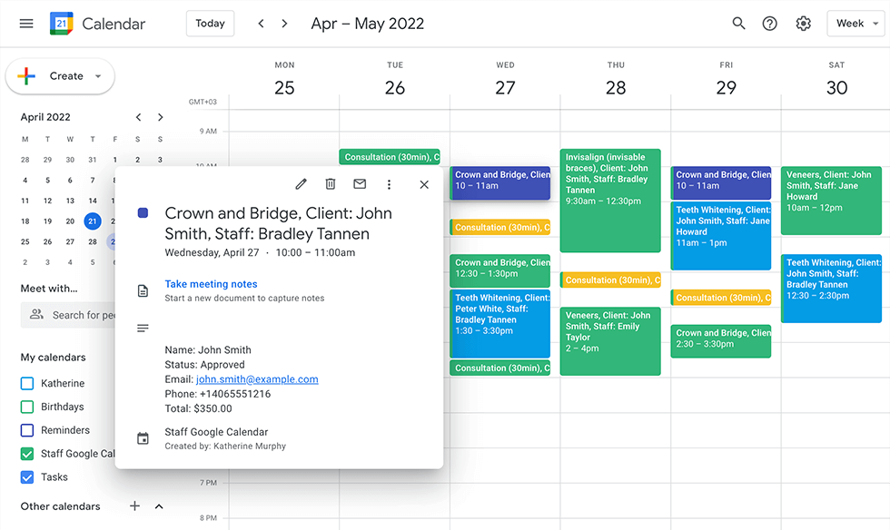 Google calendar integration in Bookly Integração do calendário do Google no Bookly