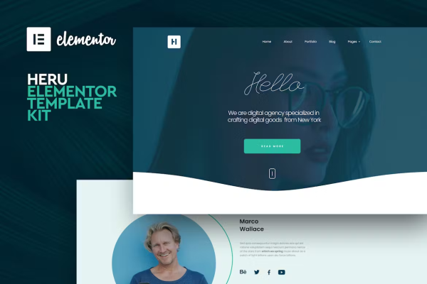 Heru - Kit de Modelos Elementor Criativo e Agências