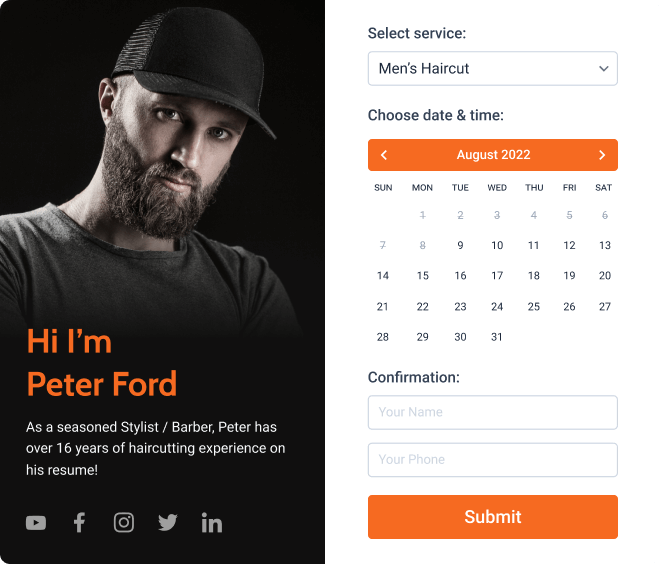 site de agendamento de barbearia
