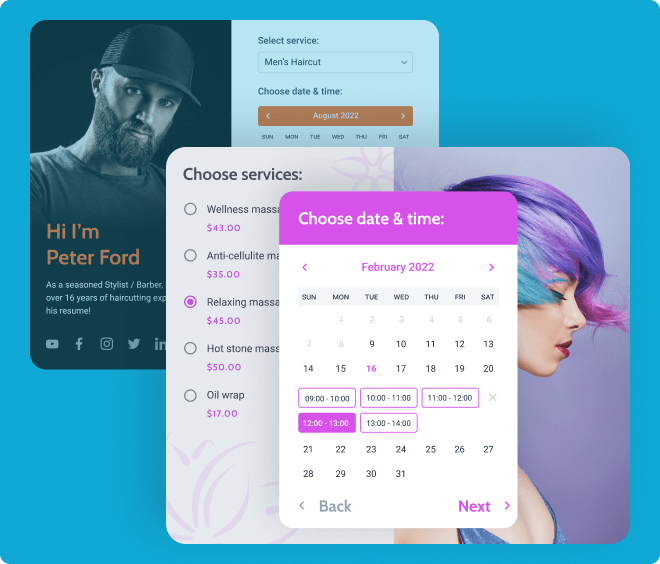 Crie sites de agendamento e ofereça serviços por hora