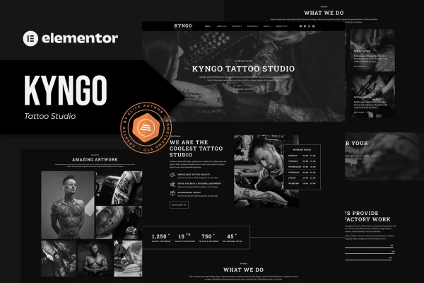 Kyngo - Template Kit de estúdio de tatuagem Elementor
