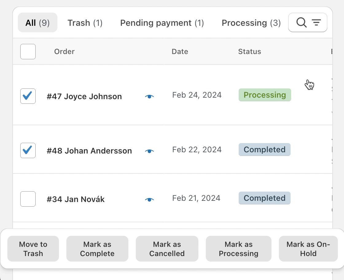 Screenshot of WooCommerce order table looking good on mobile with Dashify.