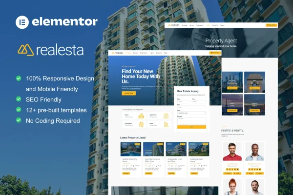 Realesta - Template Kit Imobiliária / Real Estate Elementor