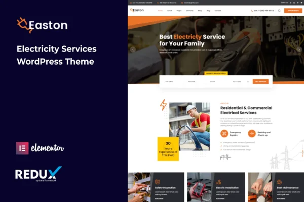 Easton - Tema WordPress de serviços de eletricidade