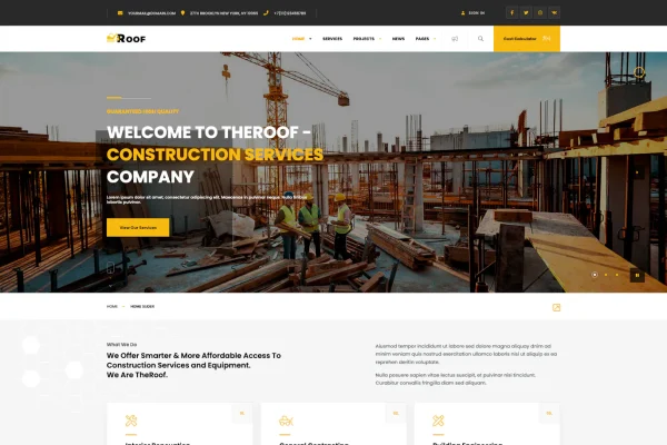 TheRoof — Construção e Renovação WordPress Tema