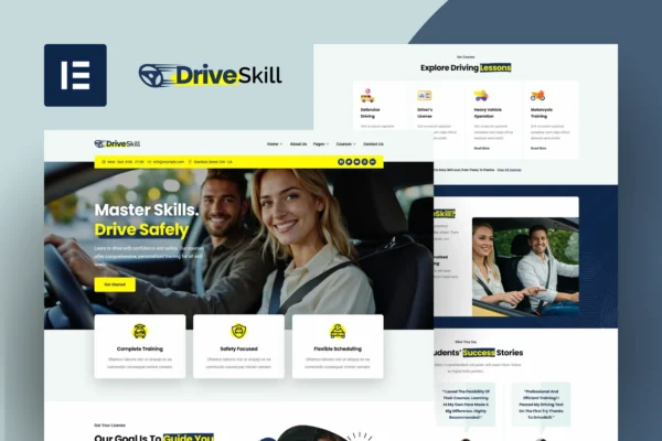 DriveSkill - Template de Site de Autoescola e Escola de Condução