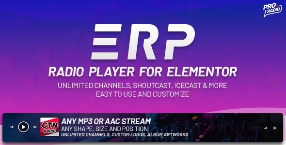 erplayer radio player for elementor